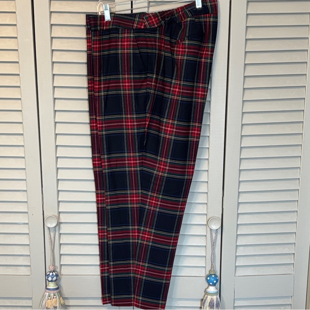Talbots Women's Plaid Ankle Pants - Red and Blue 22WP
